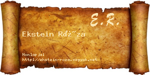 Ekstein Róza névjegykártya